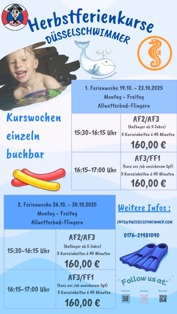 Ferien Schwimmkurs 2026 Herbstferien Allwetterbad Flingern